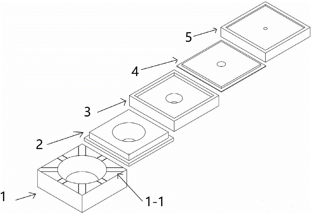 Stacking forming funnel for test of oxidation combustion characteristics of solid dangerous goods