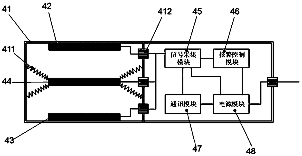 Real-time monitoring automatic alarm device for vortex-induced vibration of undersea steel cross-under pipe