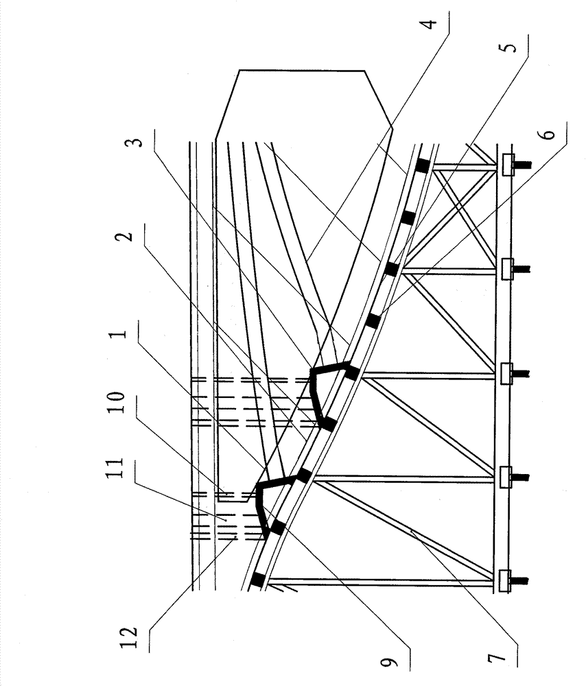 Construction technology for stretching notch by cast-in-situ prestress box beam