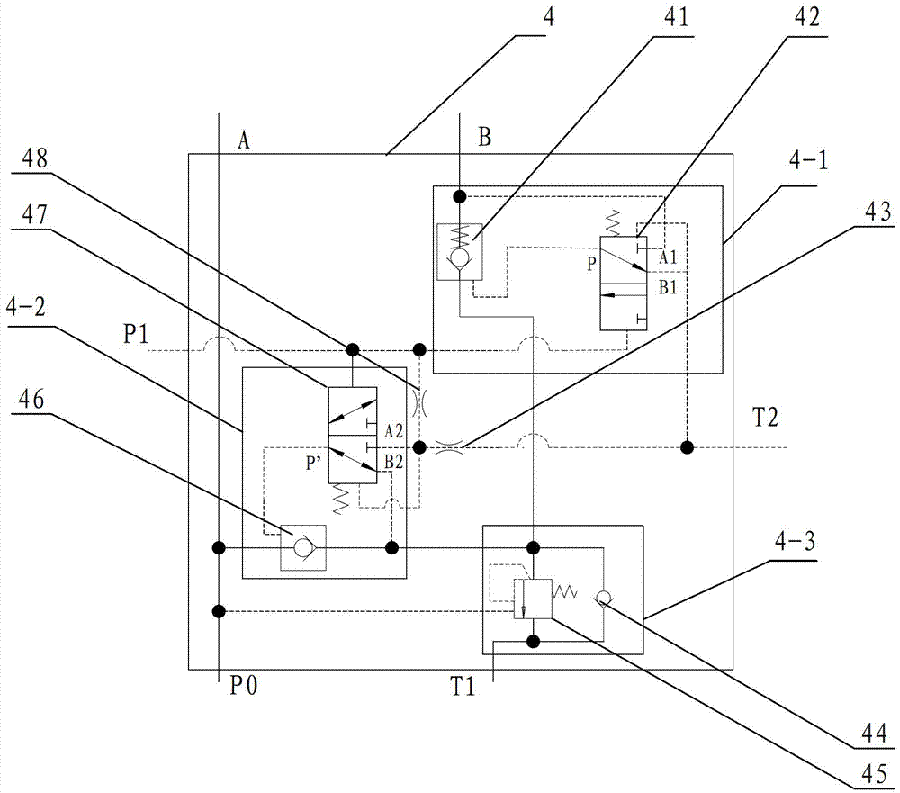 Excavator boom energy regenerating device and boom energy regenerating valve block thereof