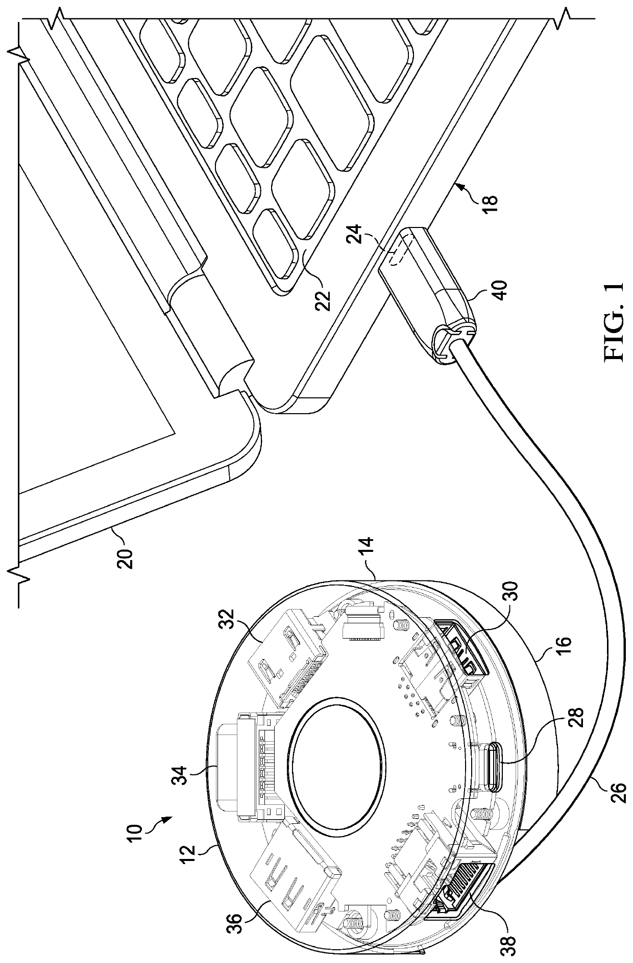 Low profile circular dongle