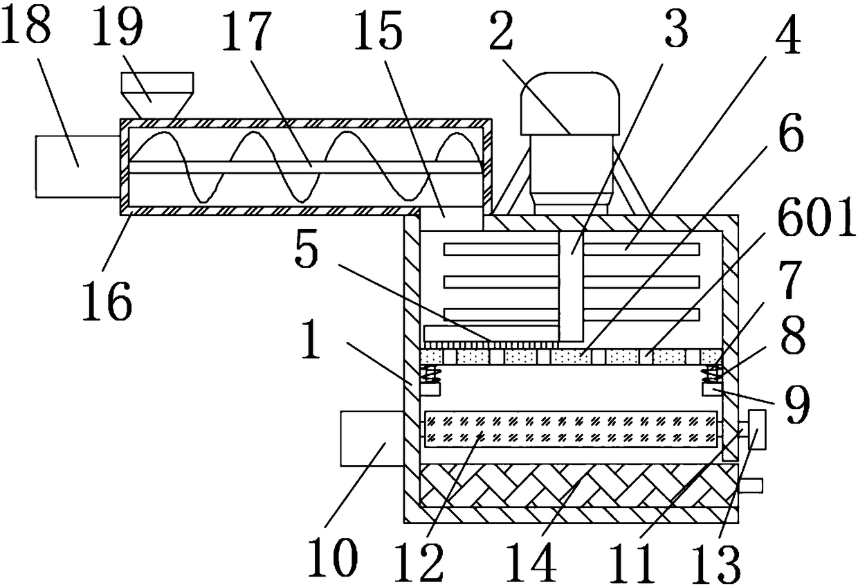 Graphite smashing device in lithium battery