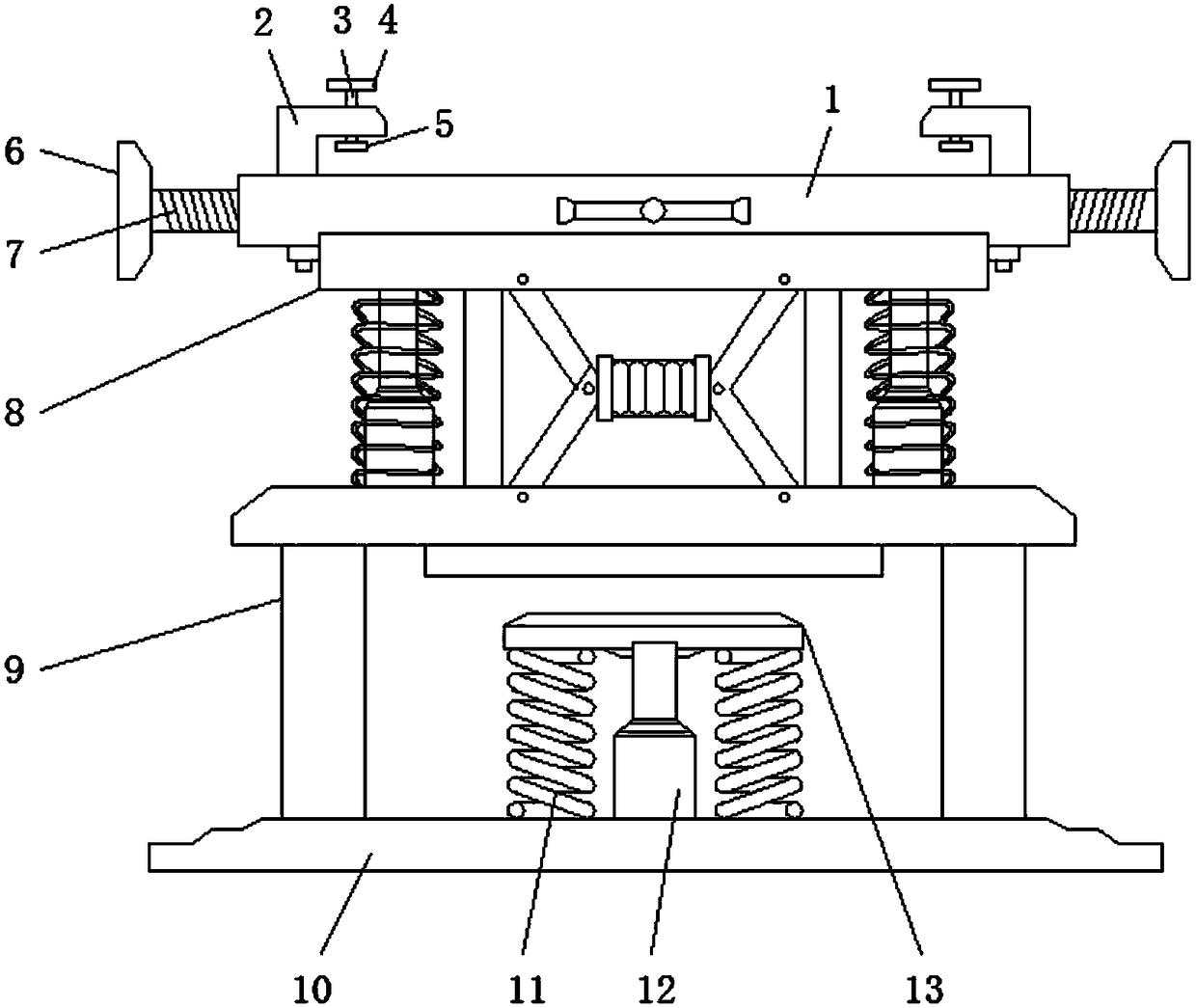 Shock absorption base for building engineering equipment