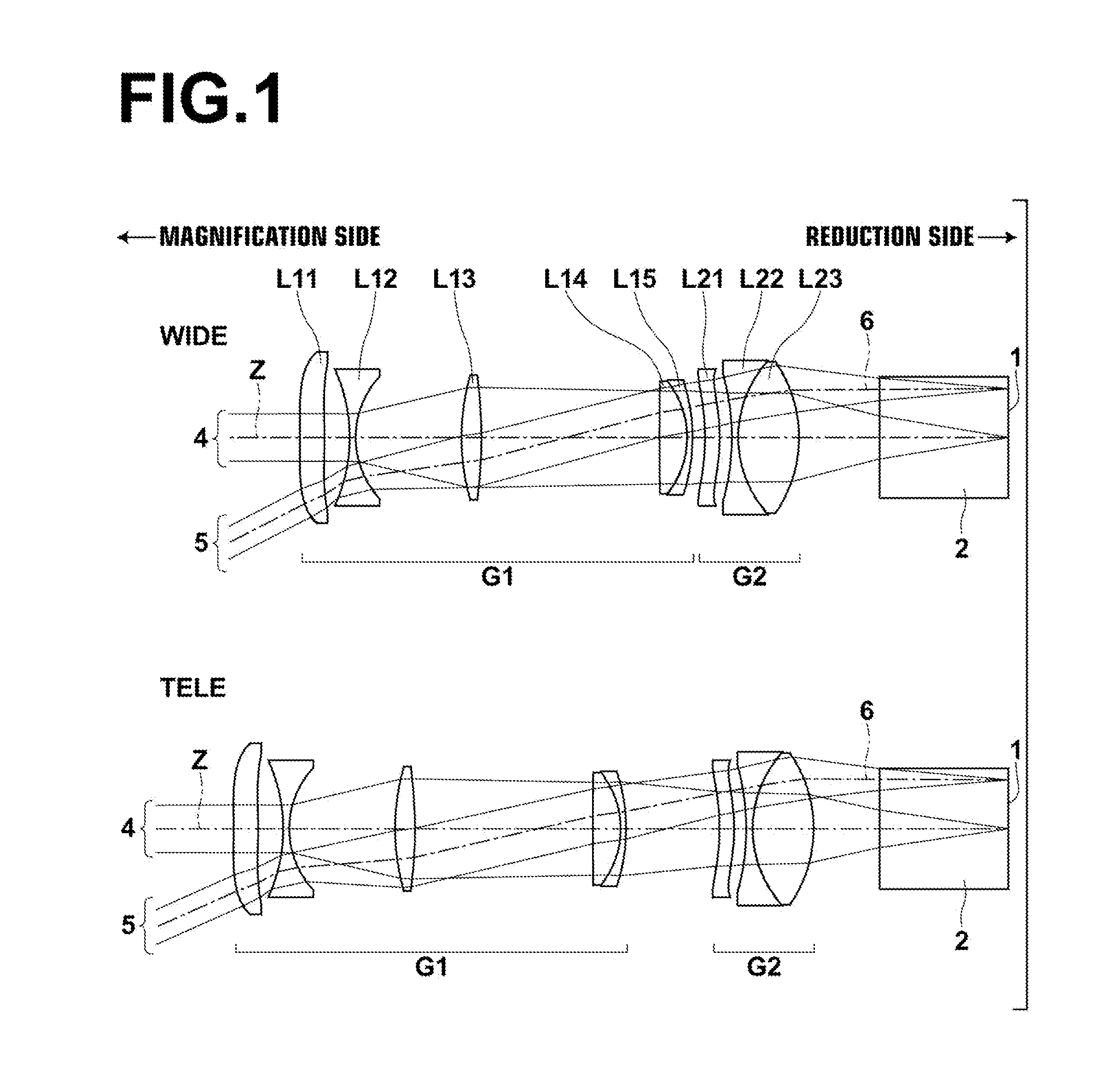 Variable magnification projection optical system and projection display apparatus