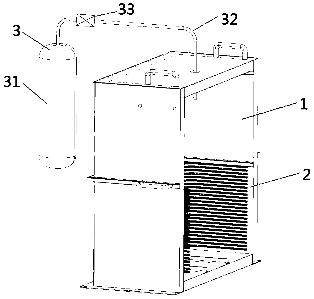 Wide-range temperature adjusting heat exchange device for copious cooling treatment of methane