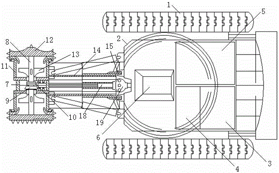 Half-section geotechnical milling machine