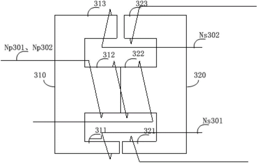 Magnetic core, integrated magnetic element, active clamp forward-flyback circuit and switch power supply