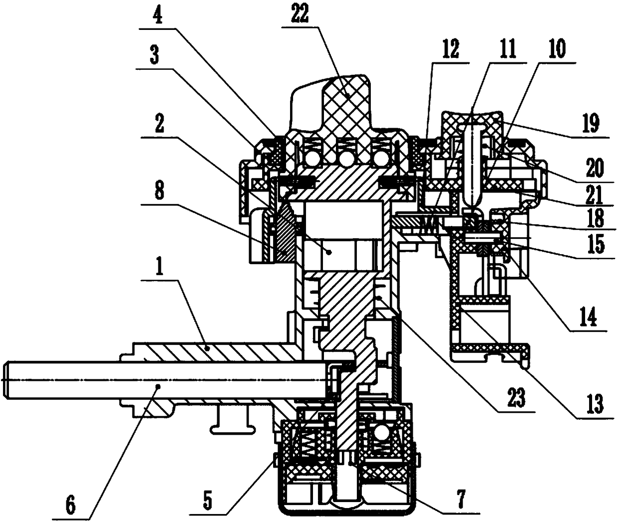 Multifunctional combination ignition switch used for scooter or bent-beam motorcycle or electric bicycle