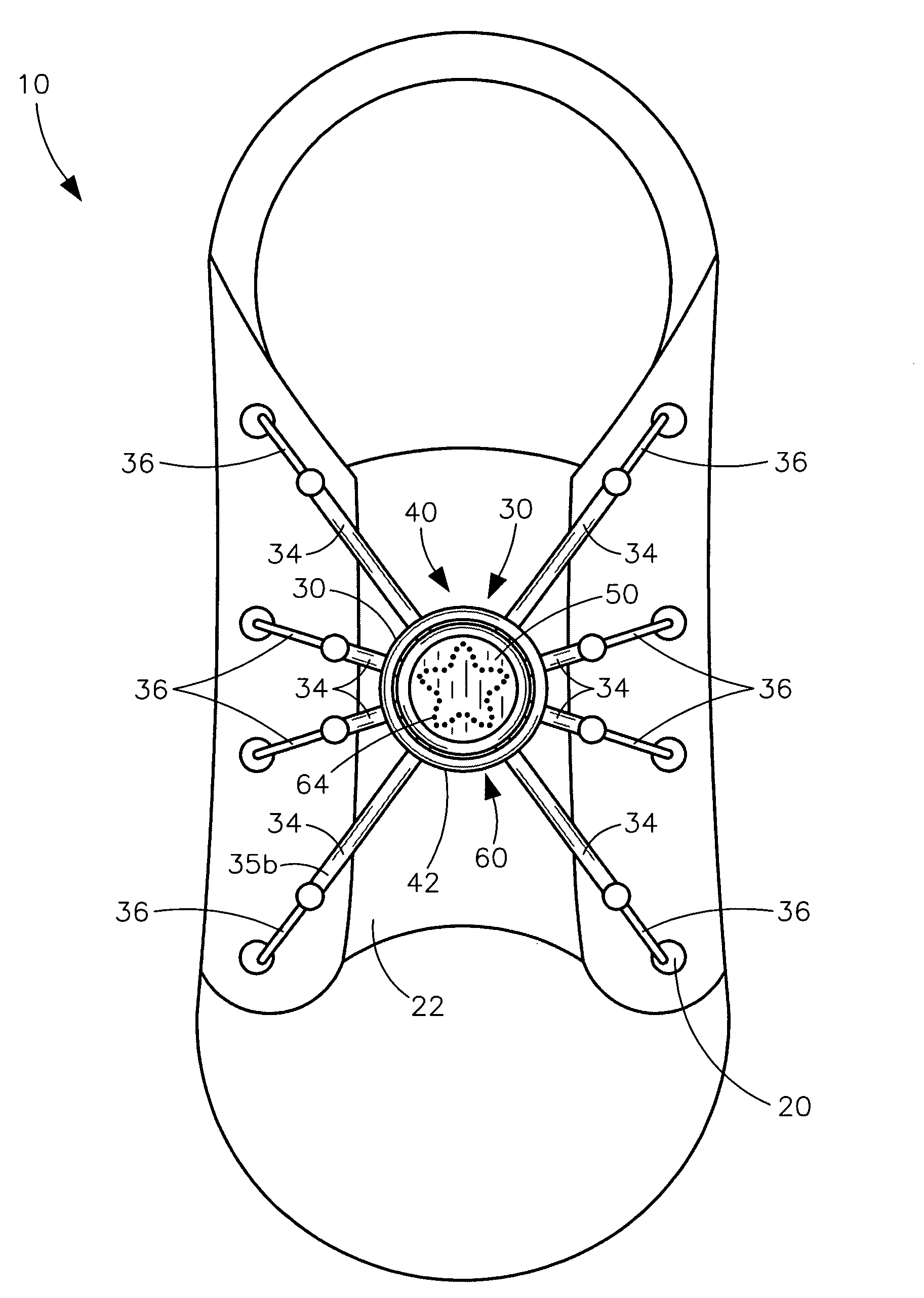 Combined footwear and associated fastening accessory