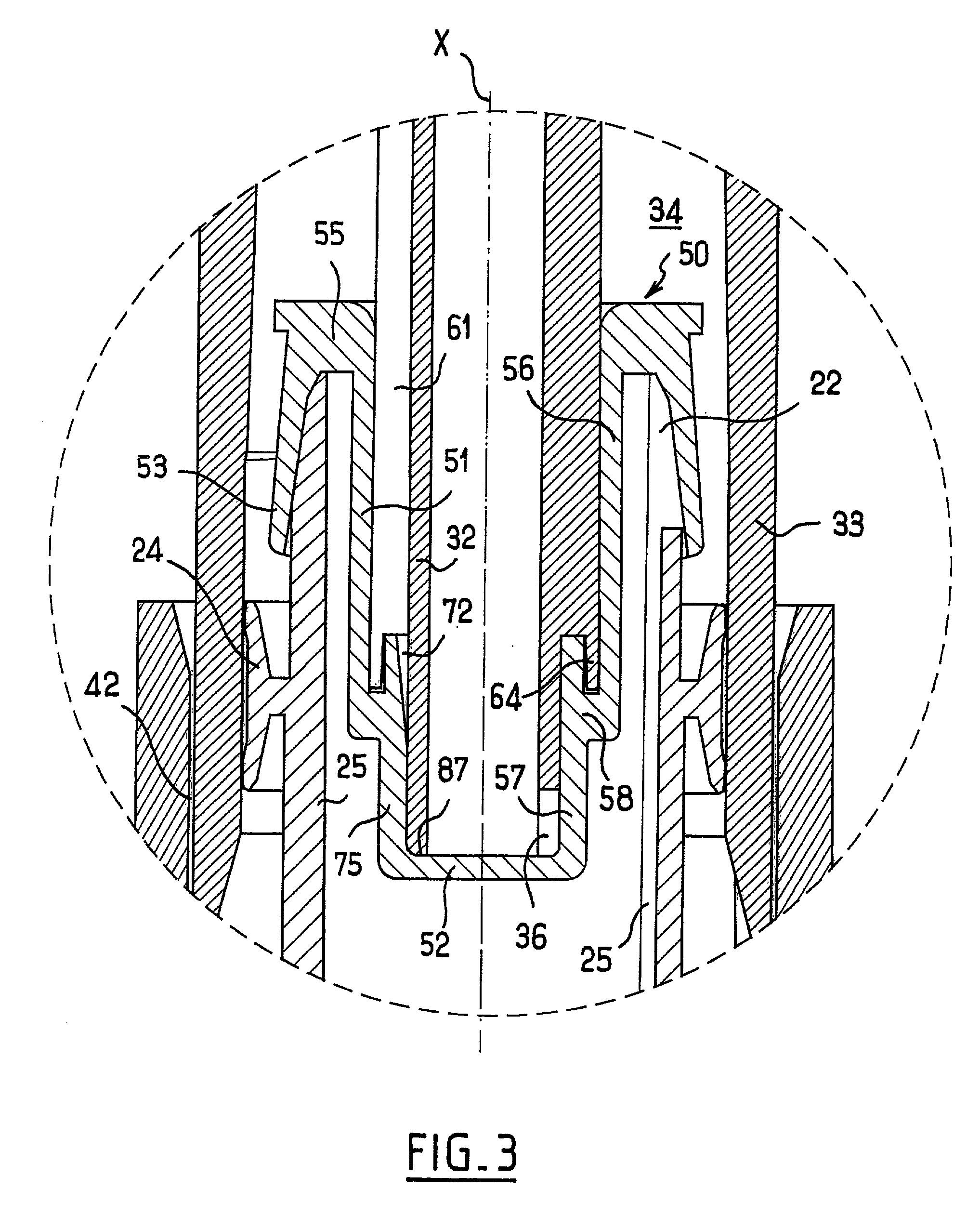 Pump including a moving member provided with a central duct and a diaphragm having engagement means bearing against said central duct, and a receptacle fitted therewith