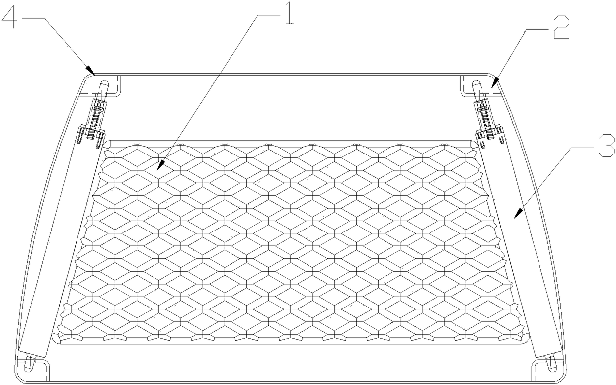 An adjustable barrier device for the luggage compartment of a car