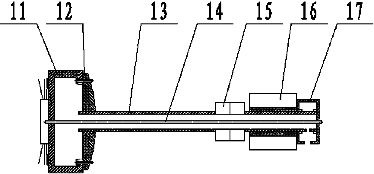 Direct linkage type four-roller centrifuging machine for producing rock wool