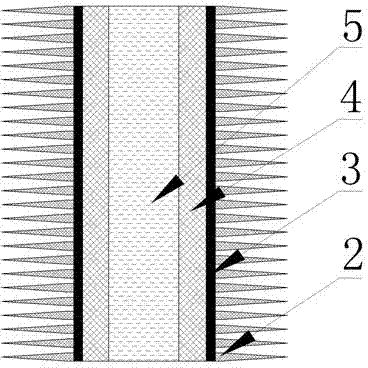 Hydroacoustic multi-layer composite acoustic structure