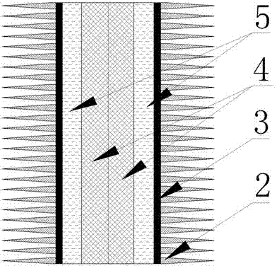 Hydroacoustic multi-layer composite acoustic structure