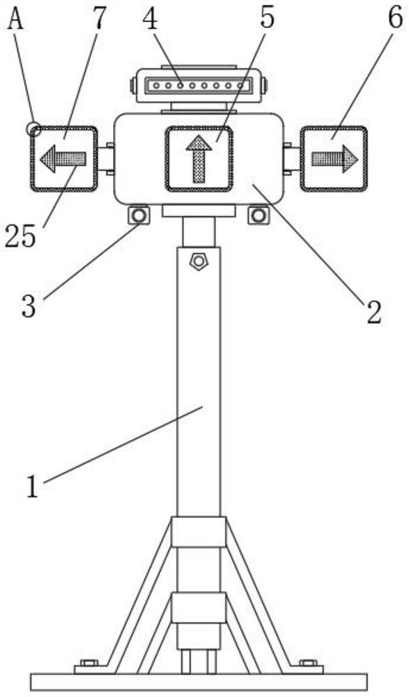 Intelligent traffic temporary turning guiding device based on big data