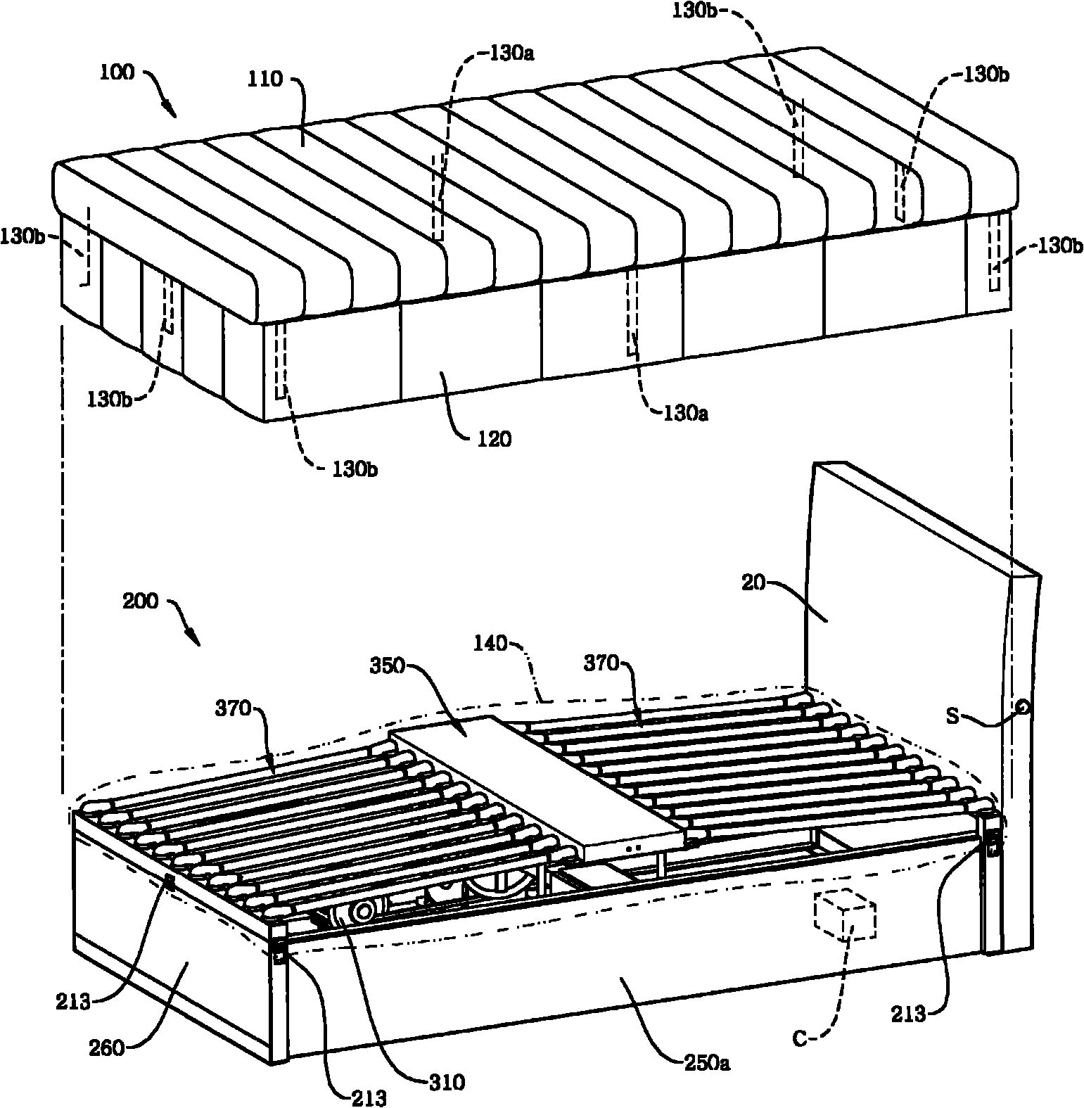 Body stretching bed