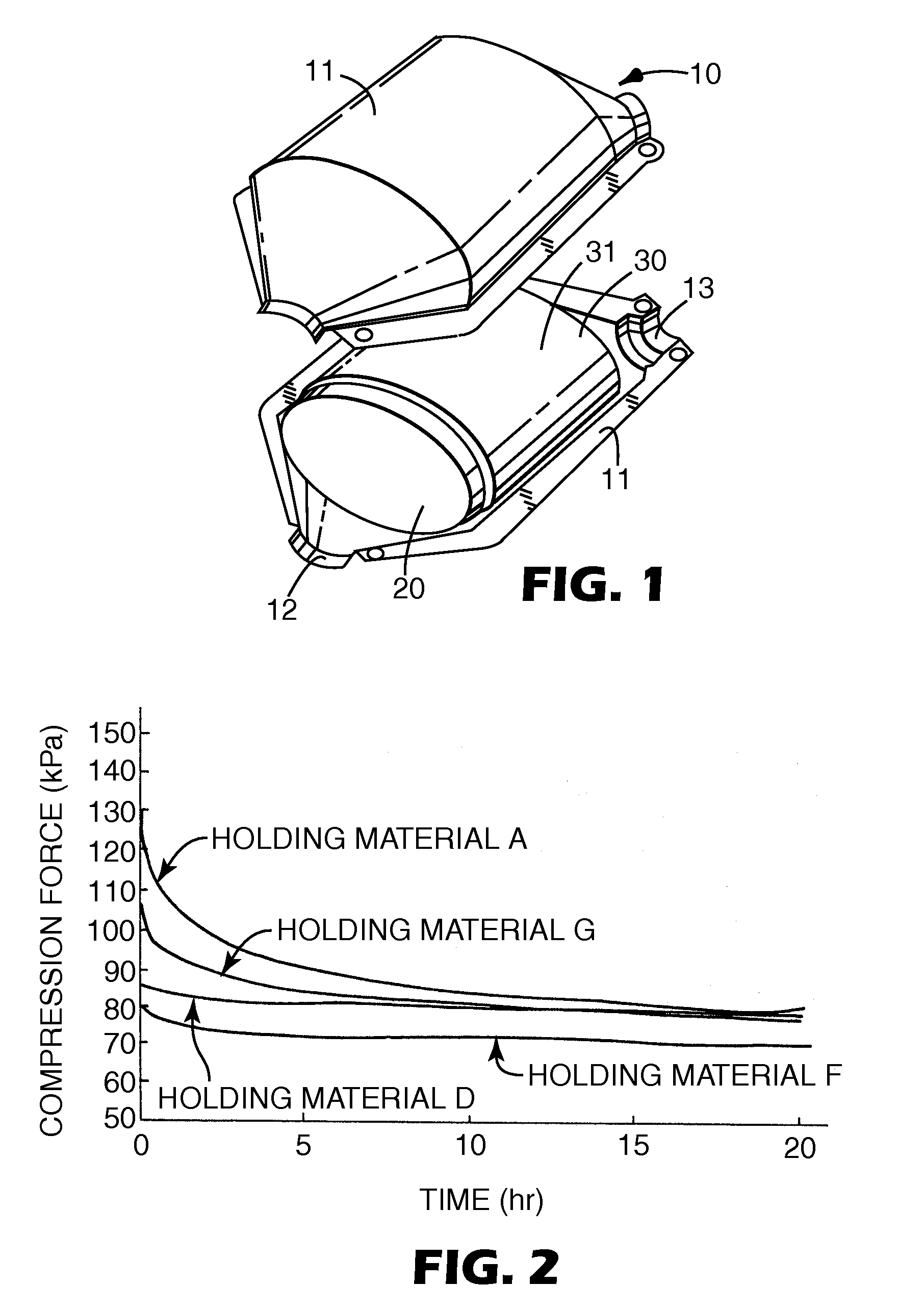 Catalyst carrier holding material and catalytic converter