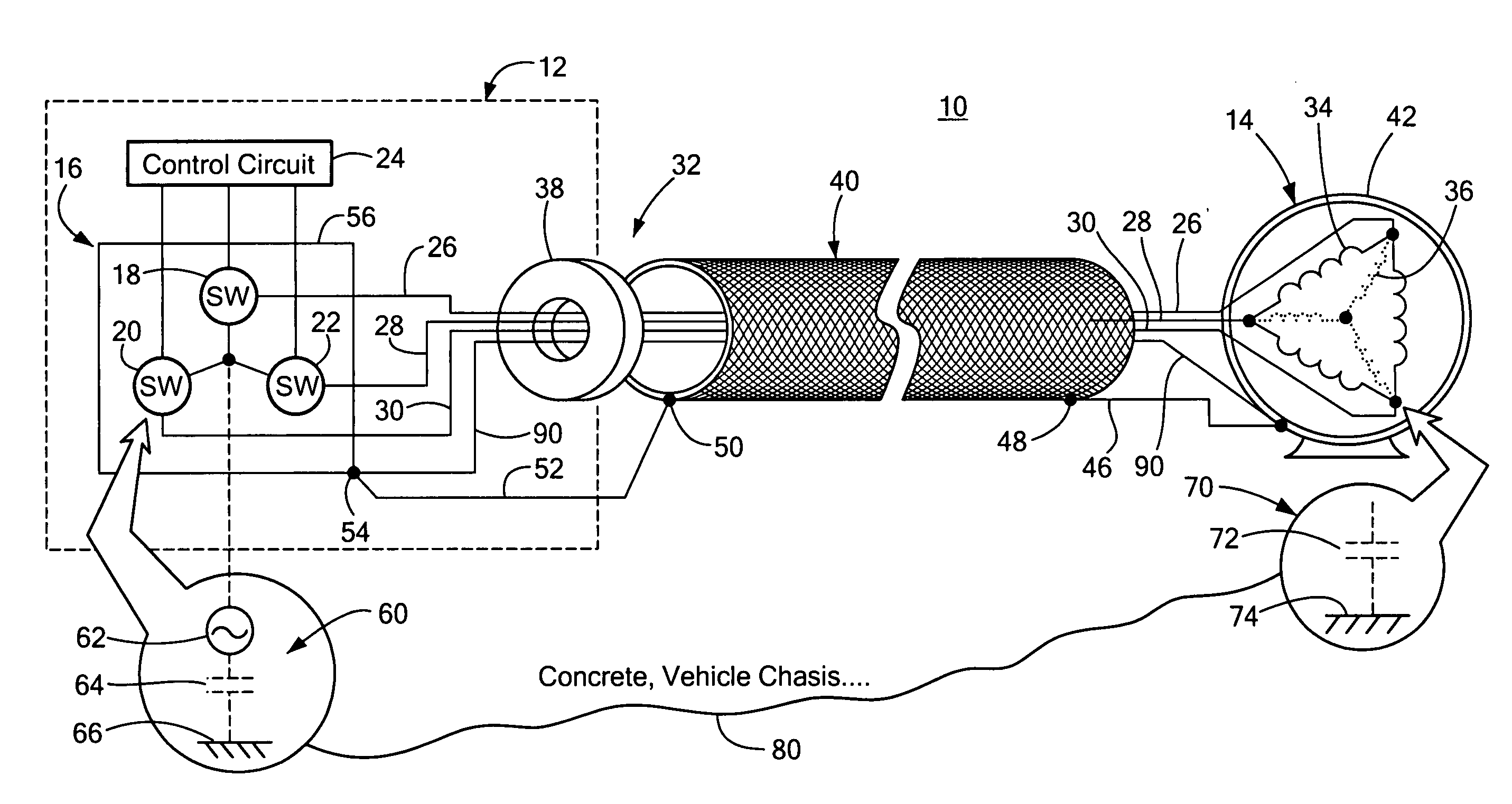 RFI/EMI filter for variable frequency motor drive system