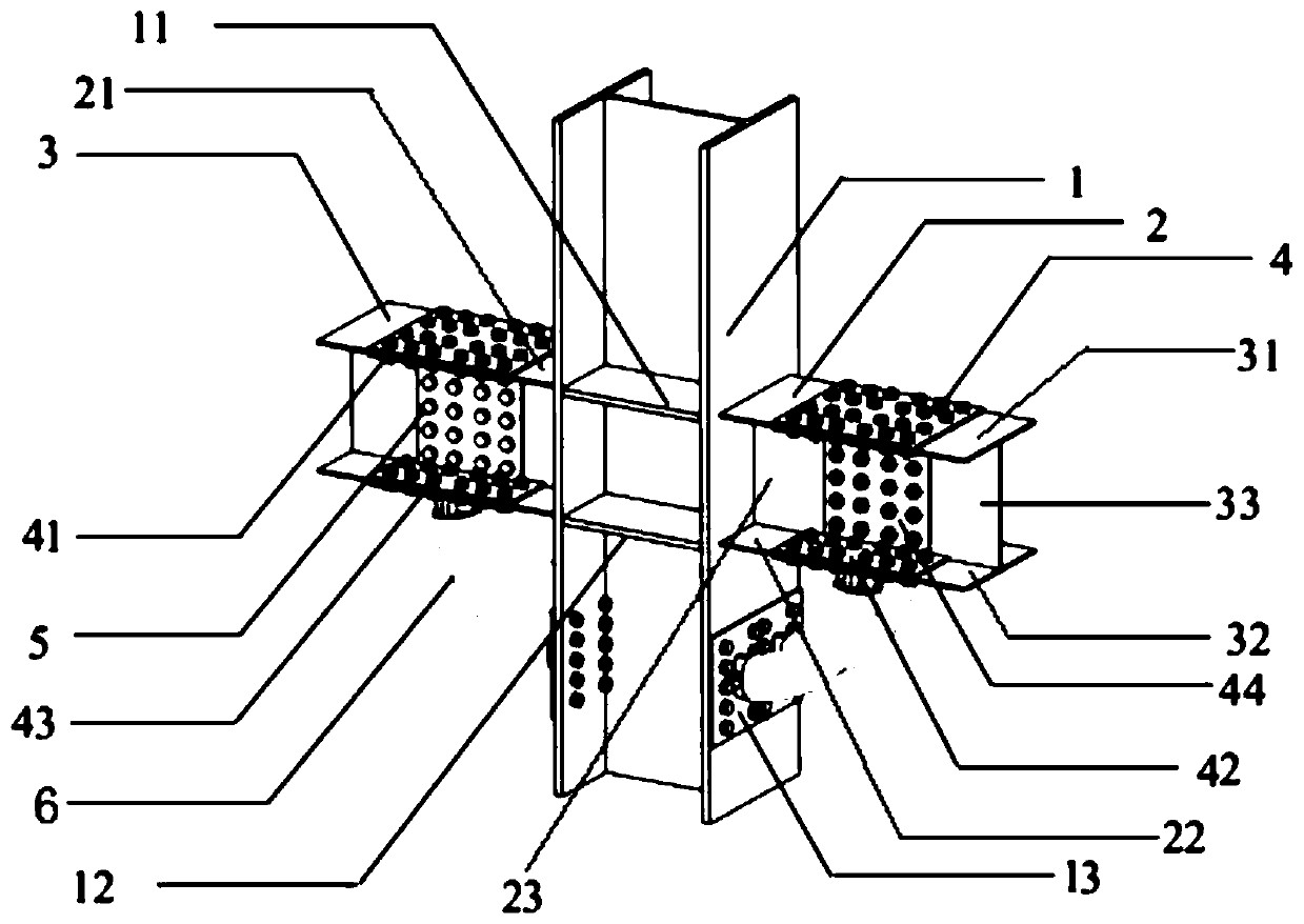 Buckling-restrained brace energy consumption type beam-column joint for construction steel structure