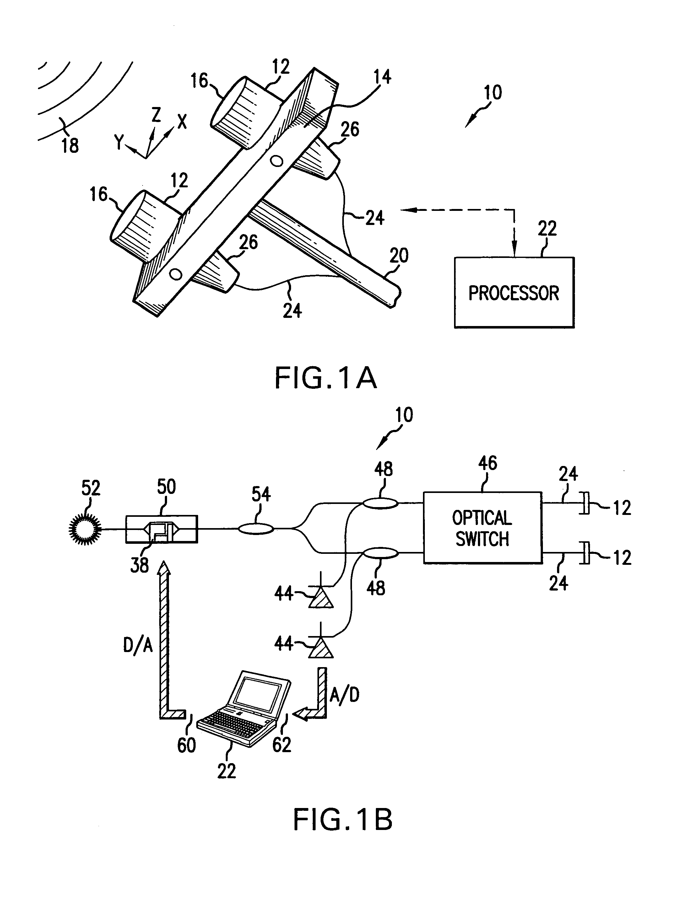 Fiber tip based sensor system for measurements of pressure gradient, air particle velocity and acoustic intensity