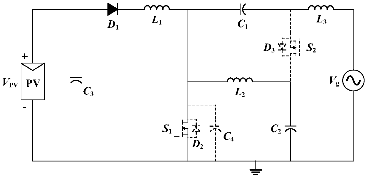 A single-phase non-isolated photovoltaic grid-connected inverter topology