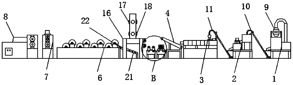 LVT plastic floor production process and device