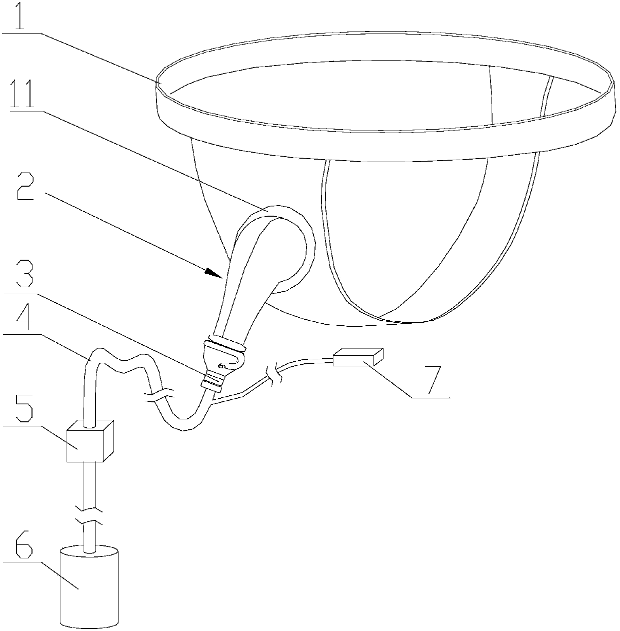 Portable urine automatic suction and faeces automatic alarm combined device