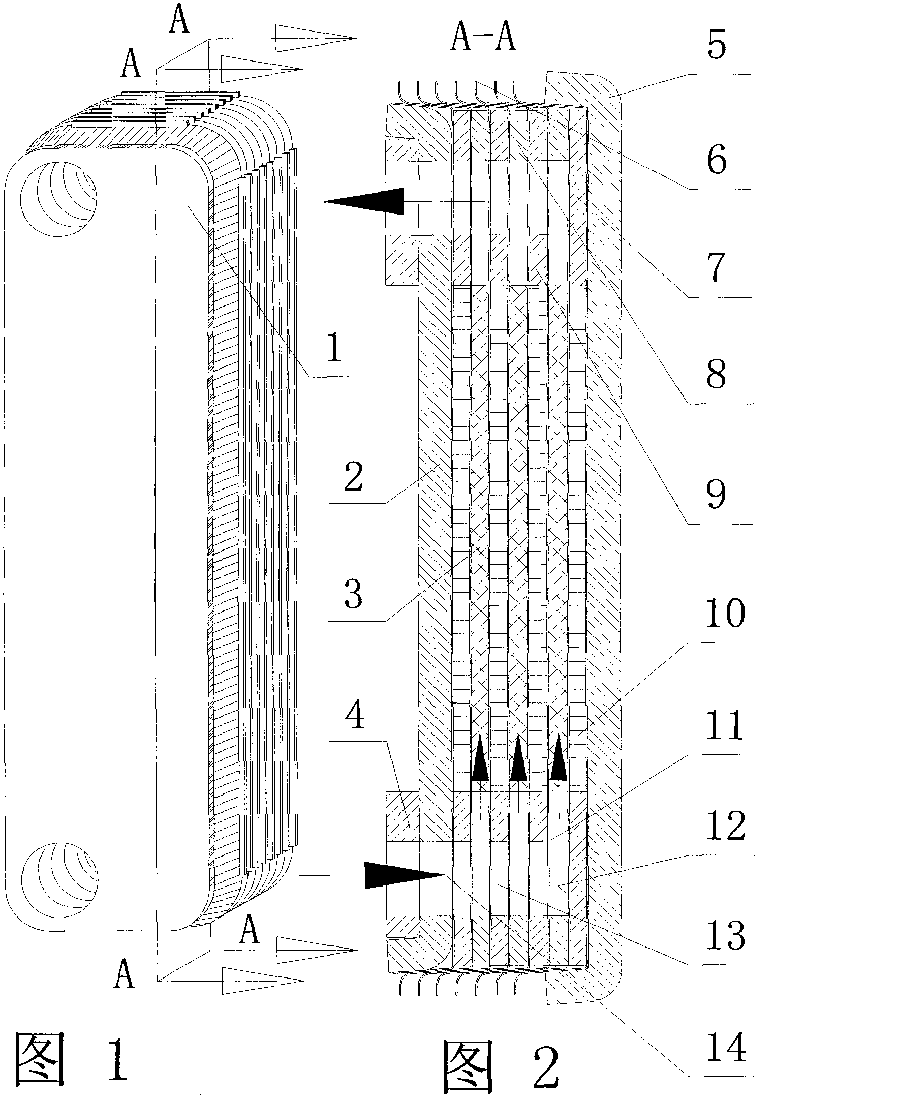 Connected box-shaped laminating heat exchanger