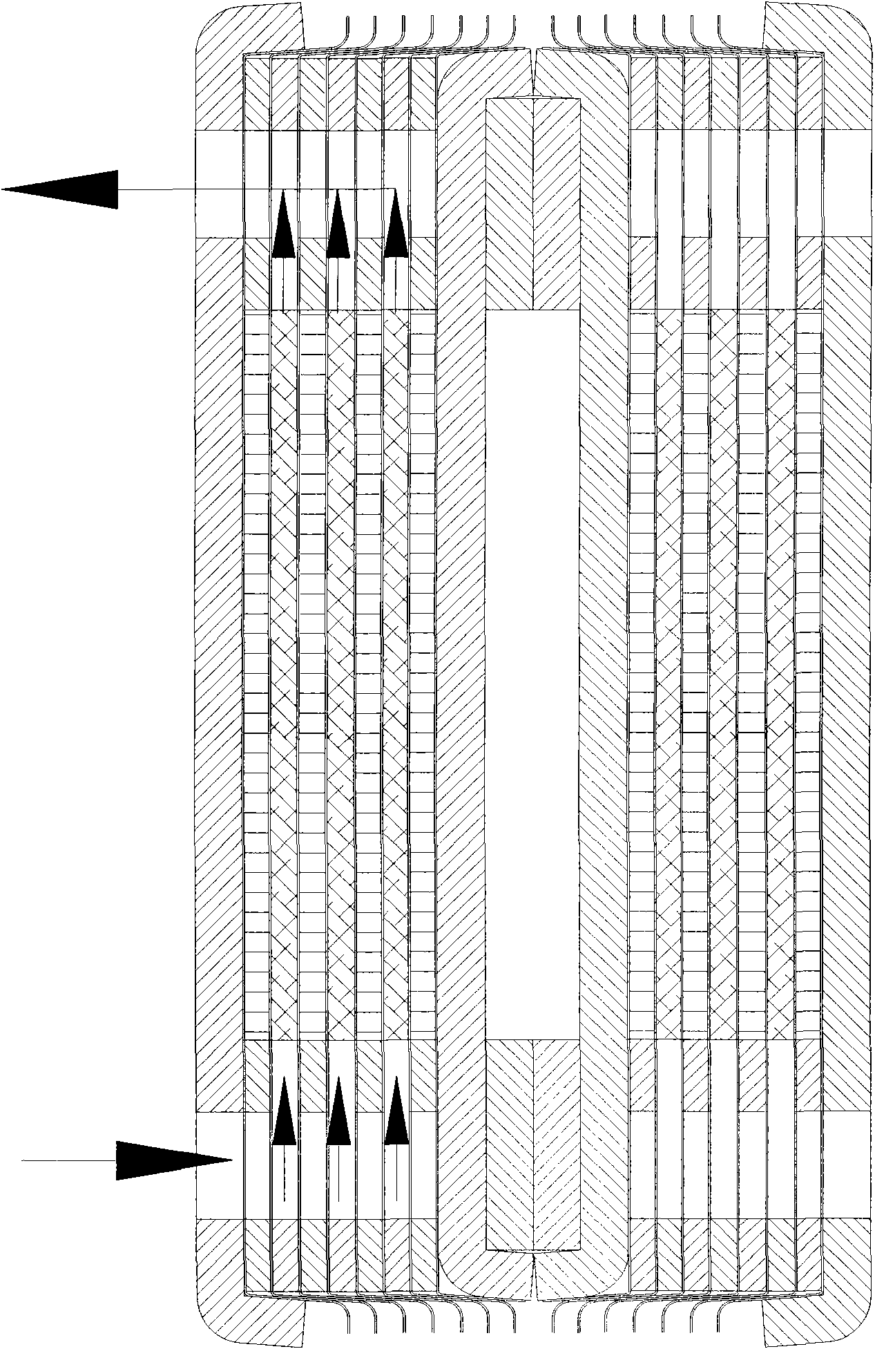 Connected box-shaped laminating heat exchanger