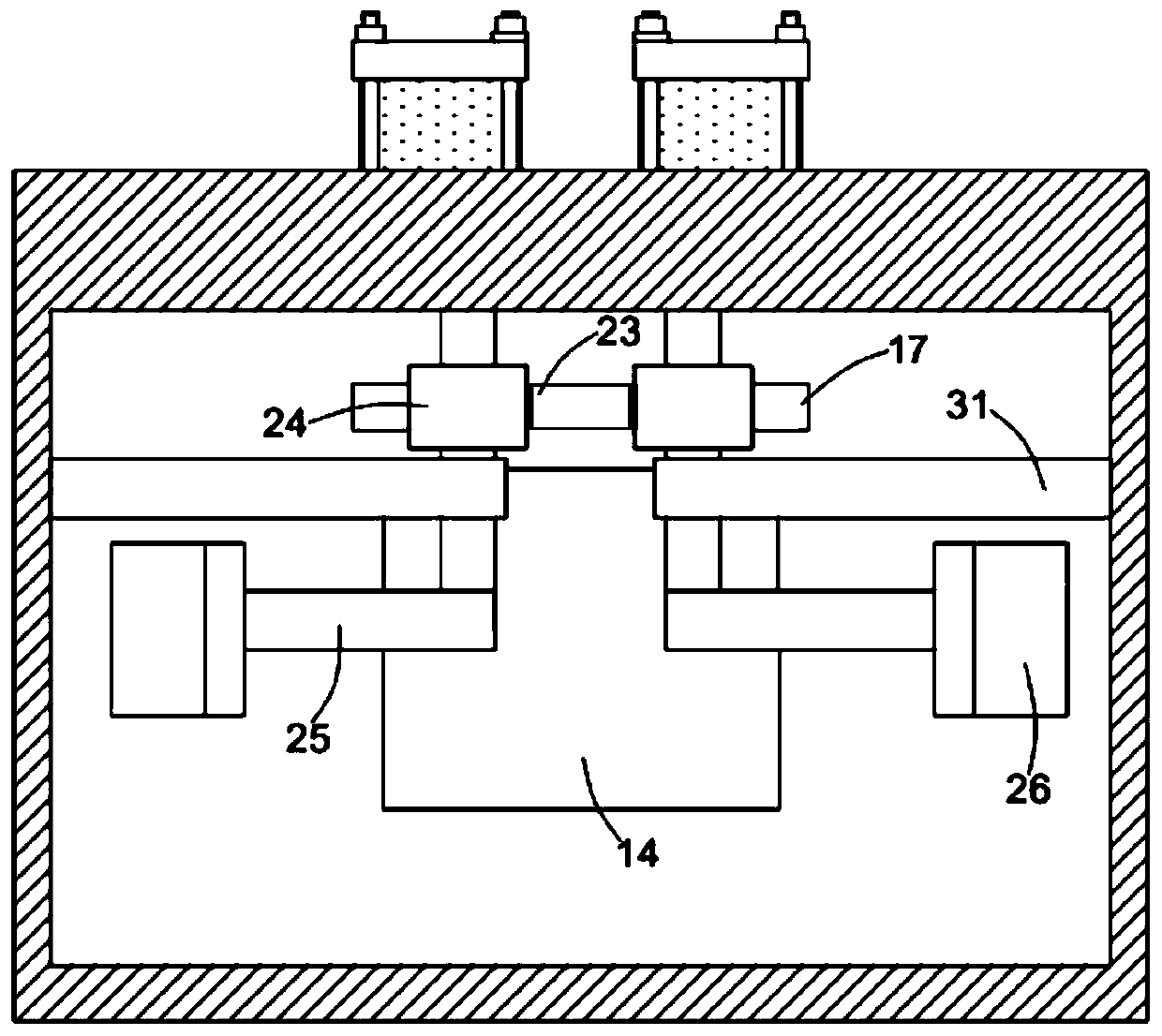 Dual-face rapid forging device of iron sheets