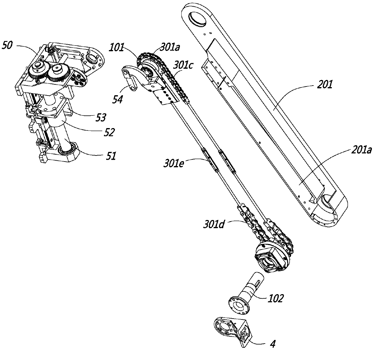 Large-stroke telescopic mechanism