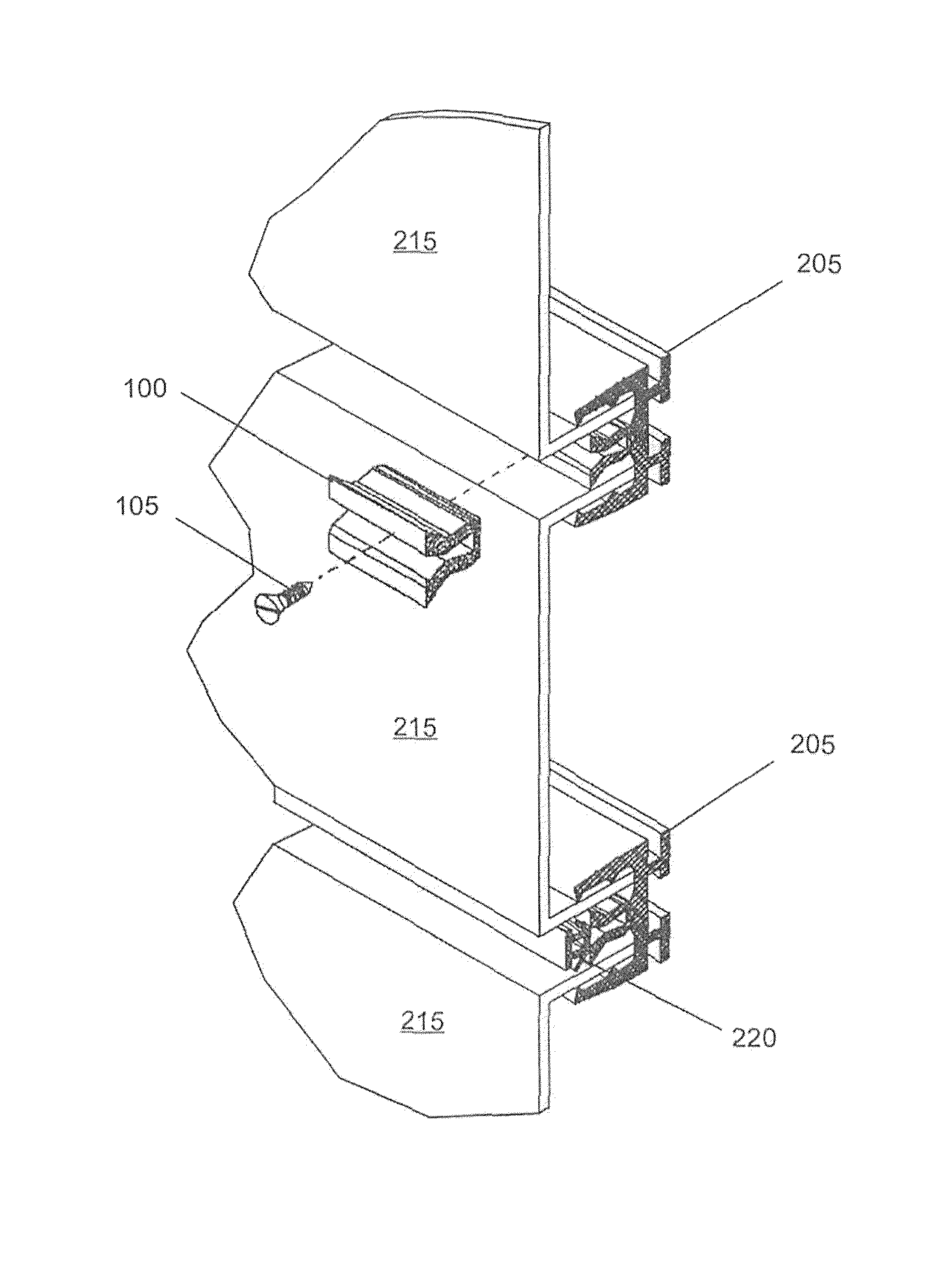 Self-adjusting coplanar ACM panel mounting system secured by novel retaining clip