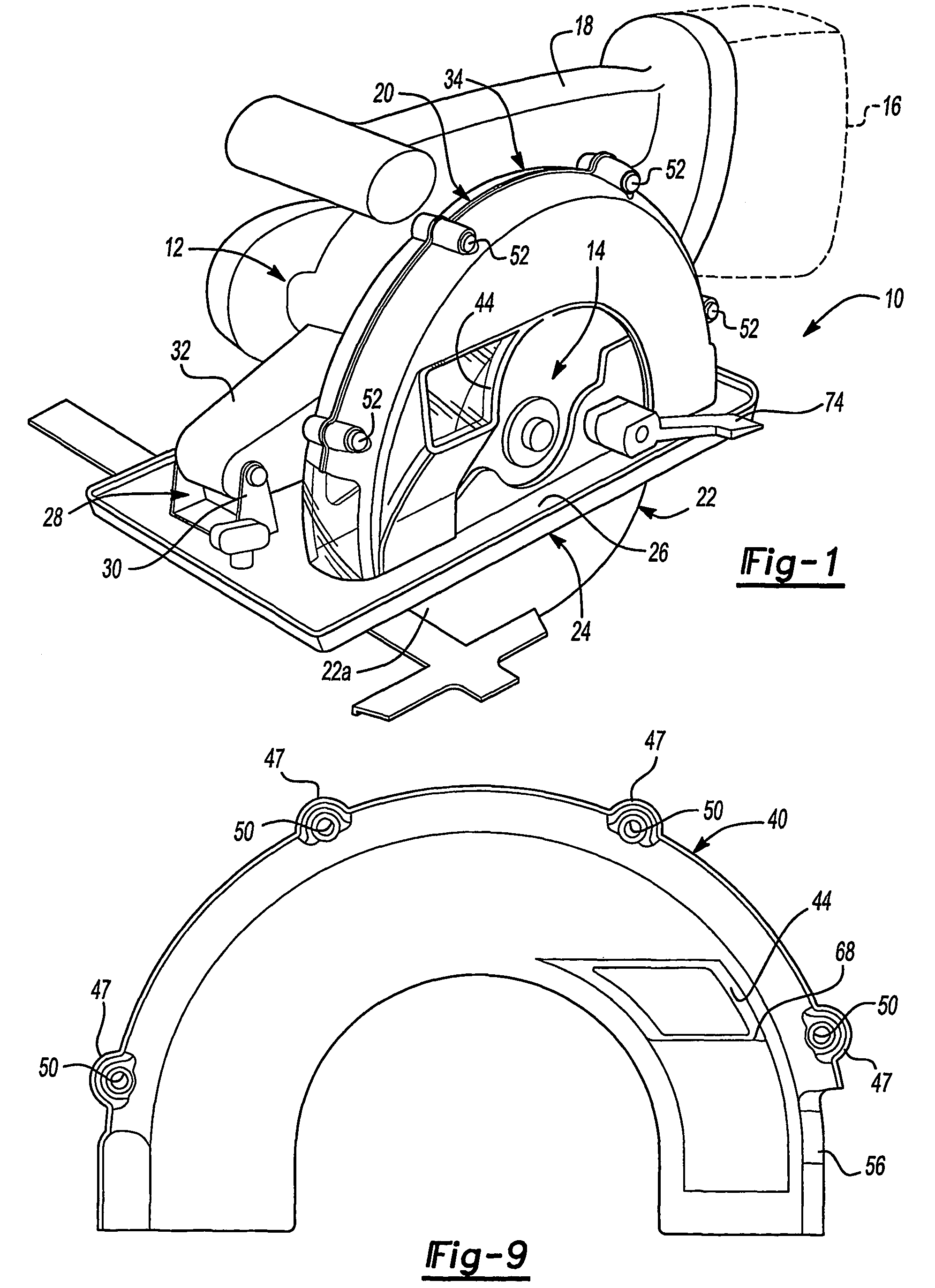 Metal cutting circular saw with integral sight window