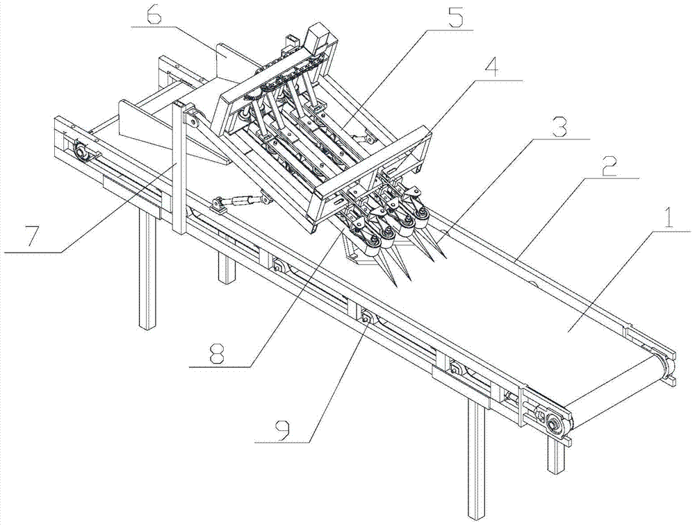 An intelligent control test device and test method for continuous harvesting of whole green leafy vegetables