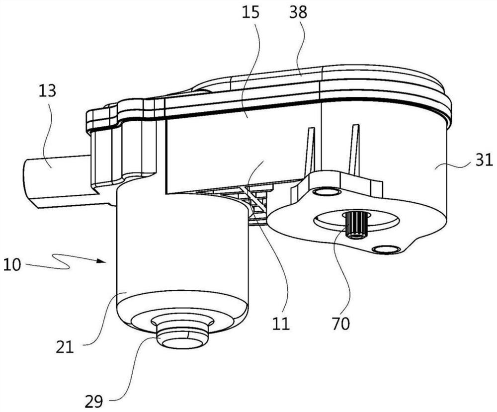 Electronic parking brake actuator assembly with integral housing