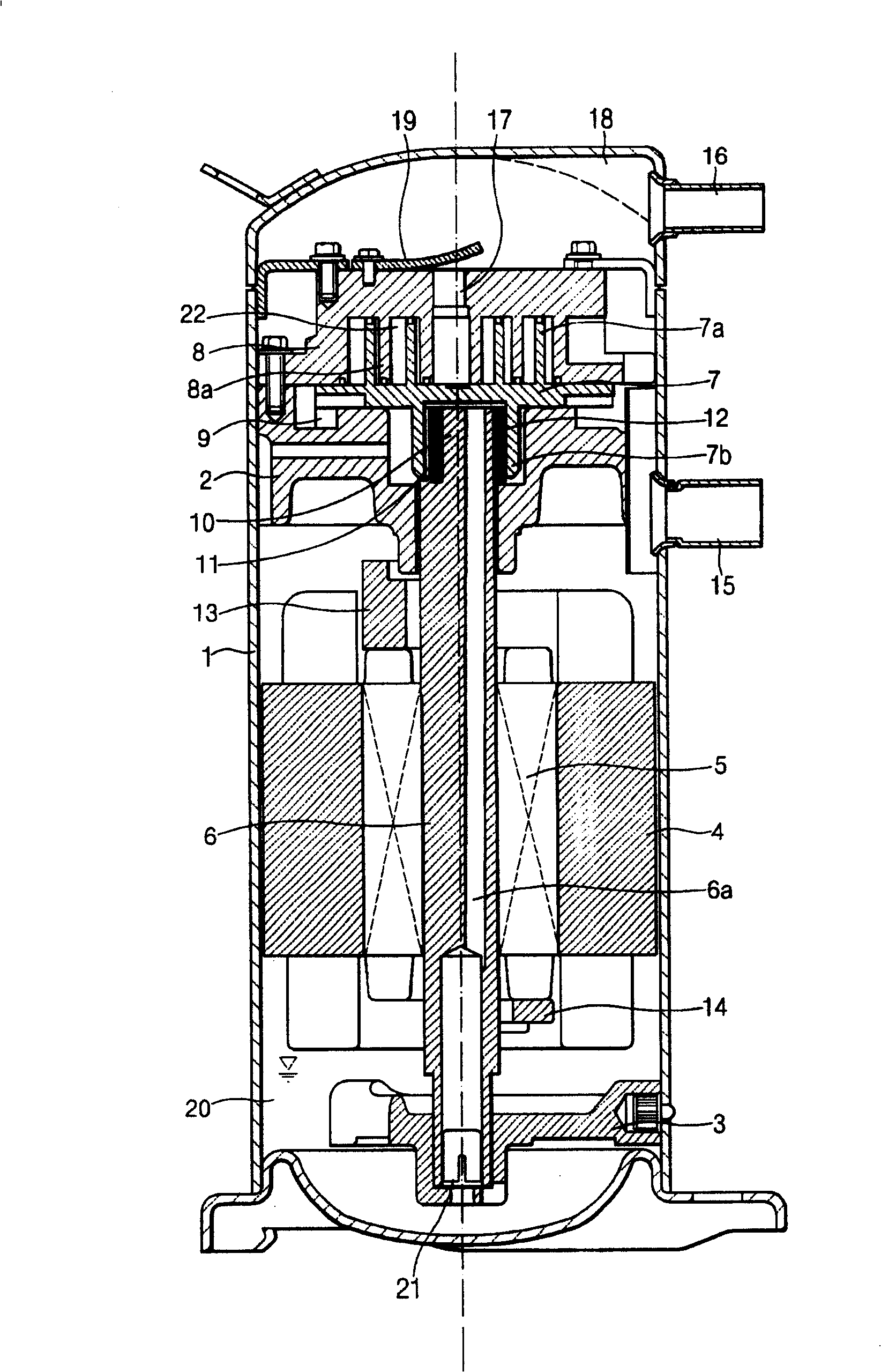 Eccentric bushing brake for vortex compressor