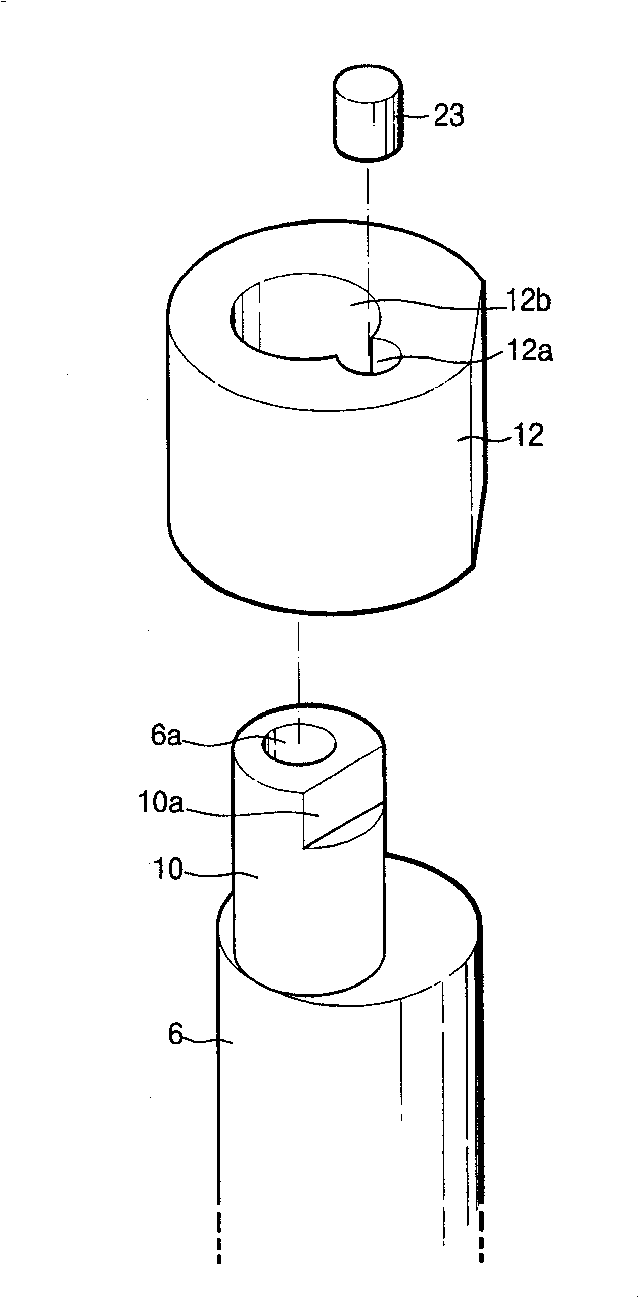 Eccentric bushing brake for vortex compressor