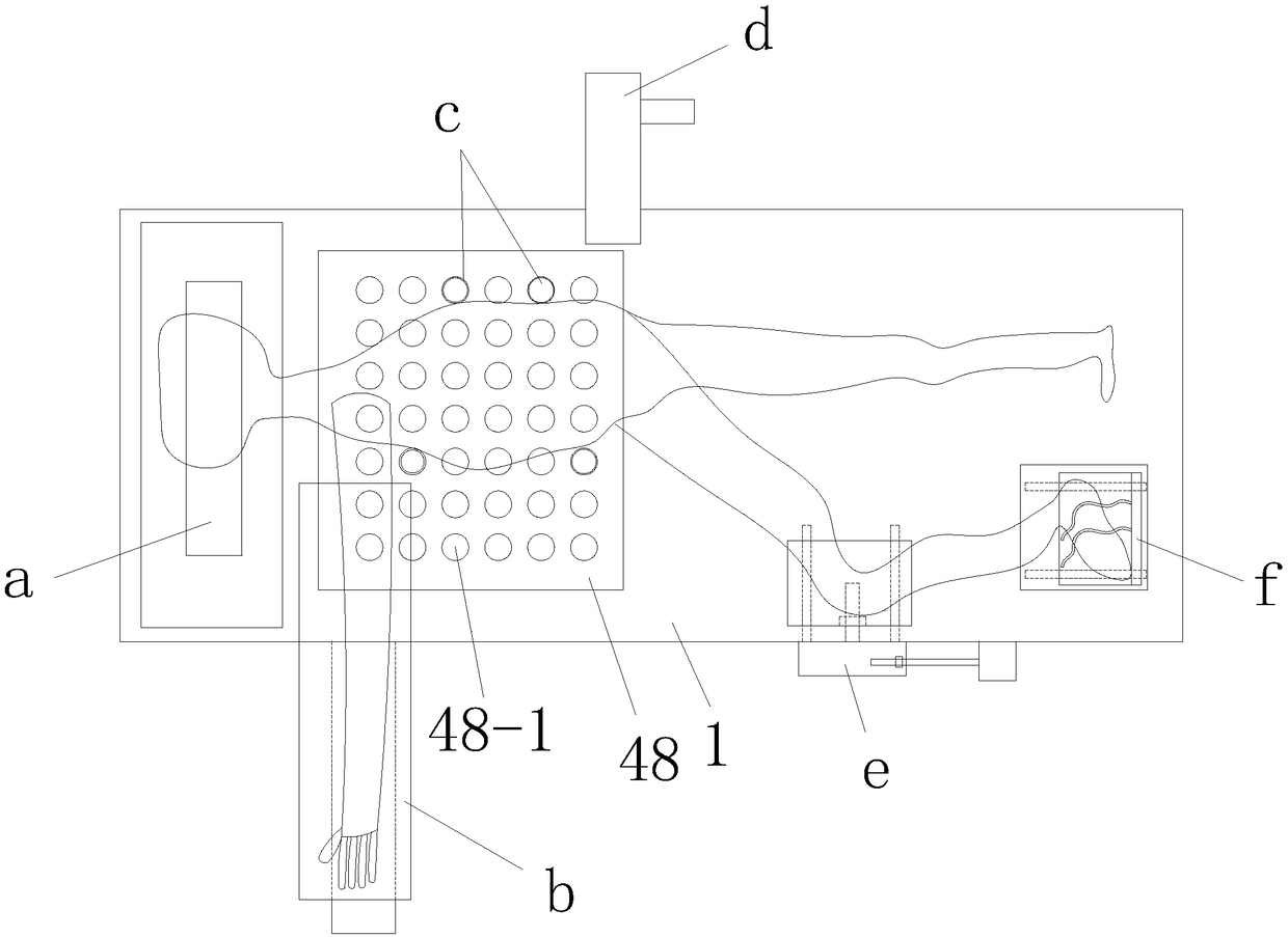 Positioning, opening and clamping device for minimally invasive total hip arthroplasty