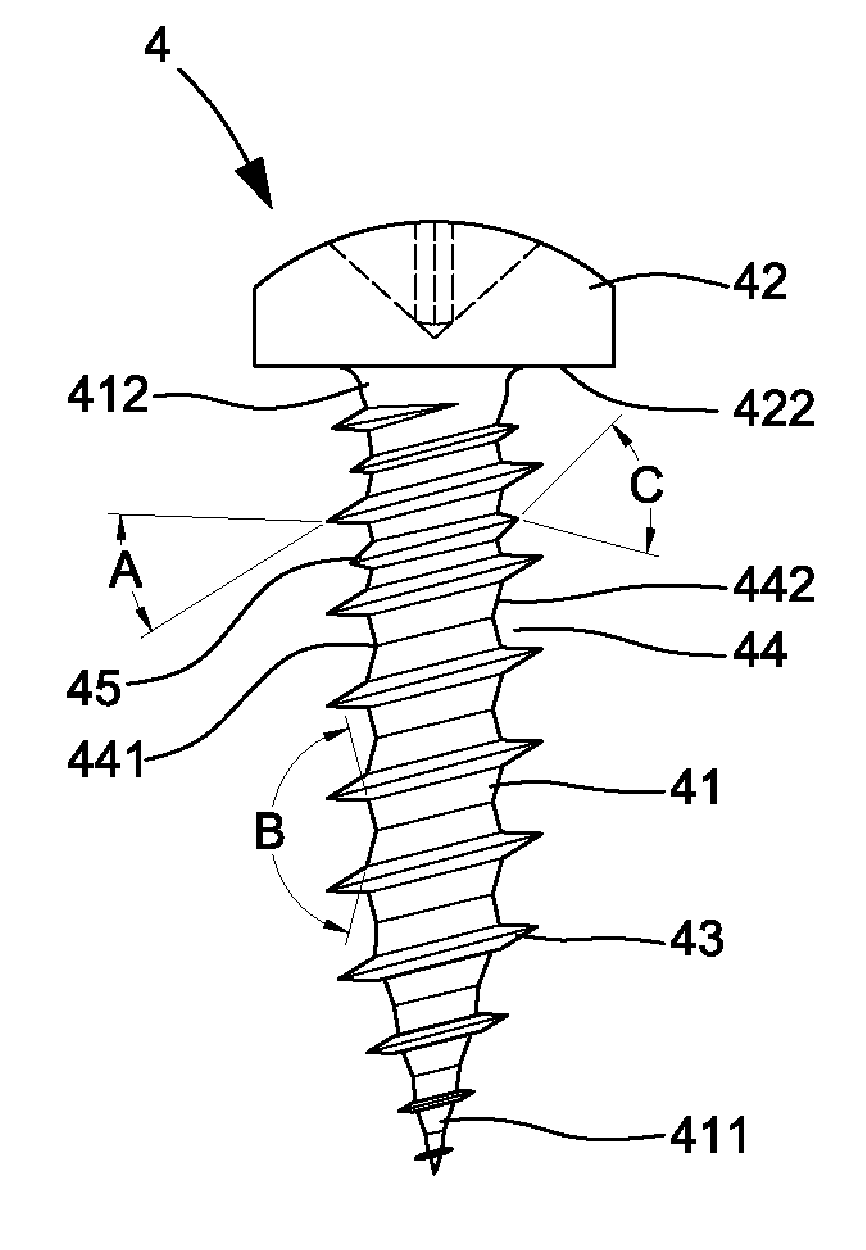 Screw for plastic articles