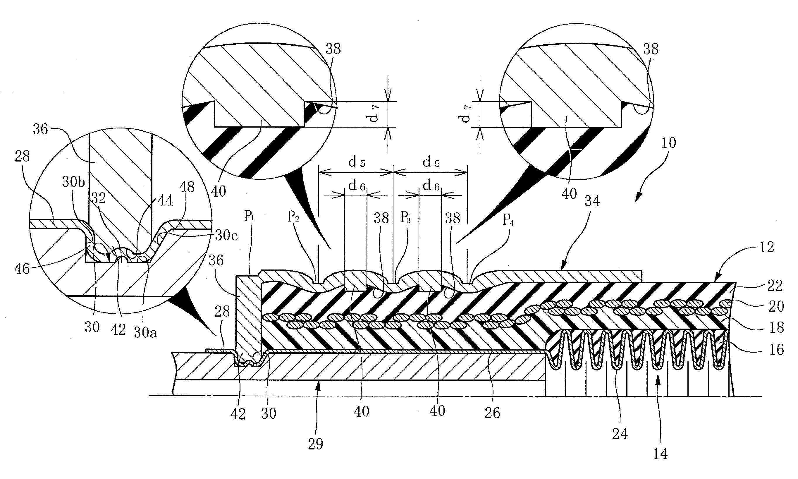 Composite hose with corrugated metal tube