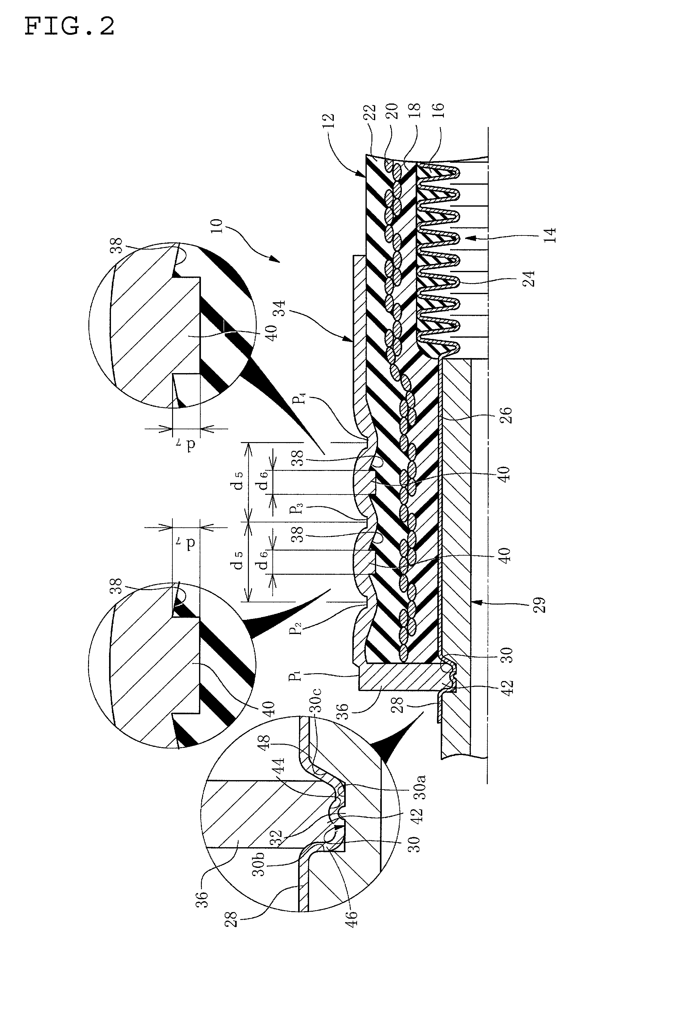 Composite hose with corrugated metal tube