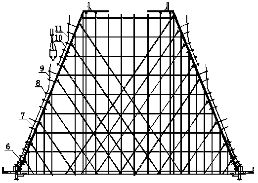 Concrete construction method for large-slope inclined roof