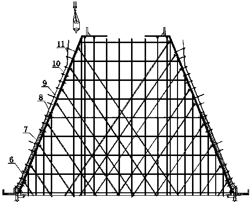 Concrete construction method for large-slope inclined roof