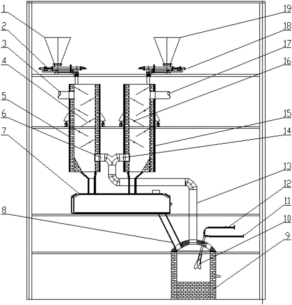 System and method for producing calcium carbide through high-temperature ball-pressing double-vertical-furnace