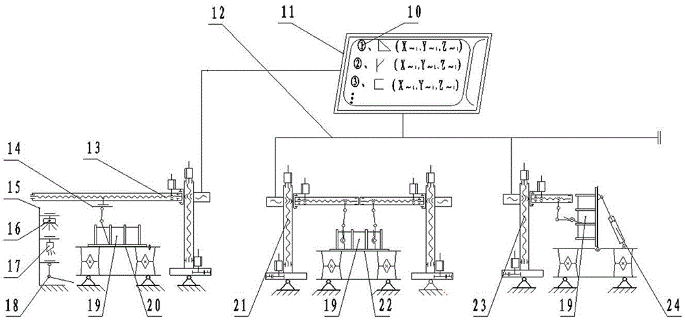 Offline detecting type automatic welding method used for large-scale complex box type structural member