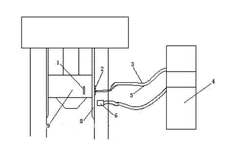 Testing device for thickness of blank body in mechanical pressing