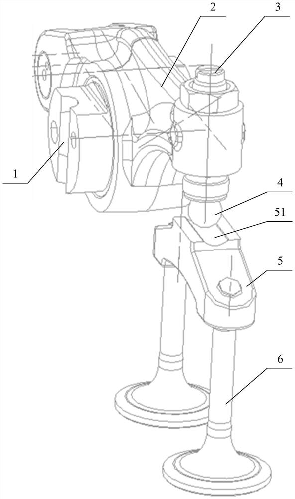 Anti-eccentric-wear ball type valve rocker arm combined device