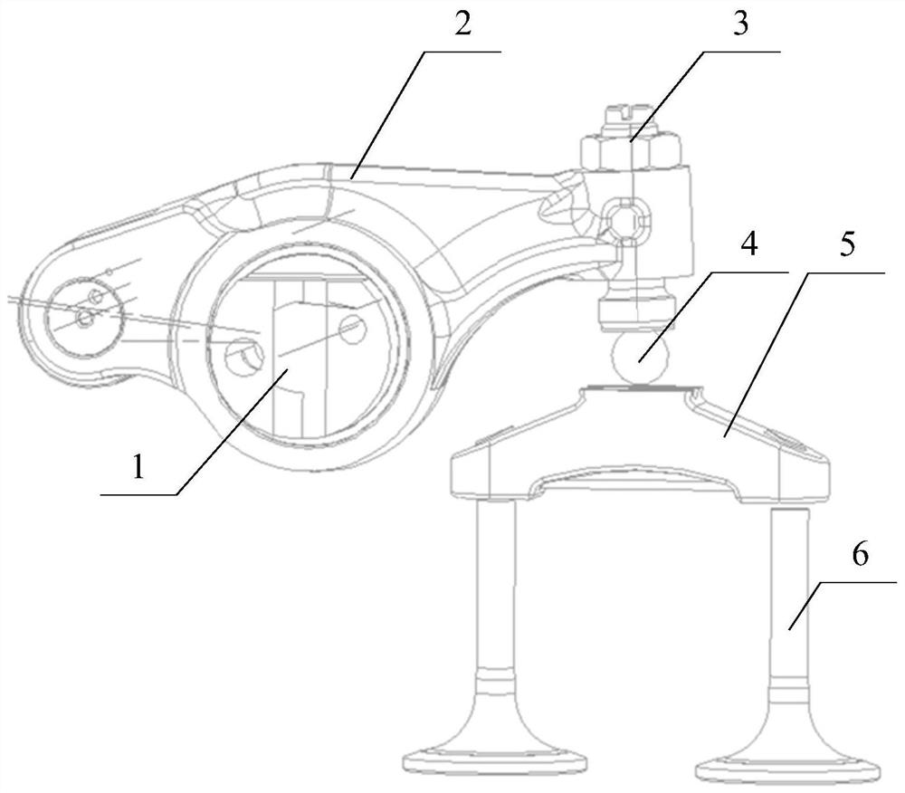 Anti-eccentric-wear ball type valve rocker arm combined device