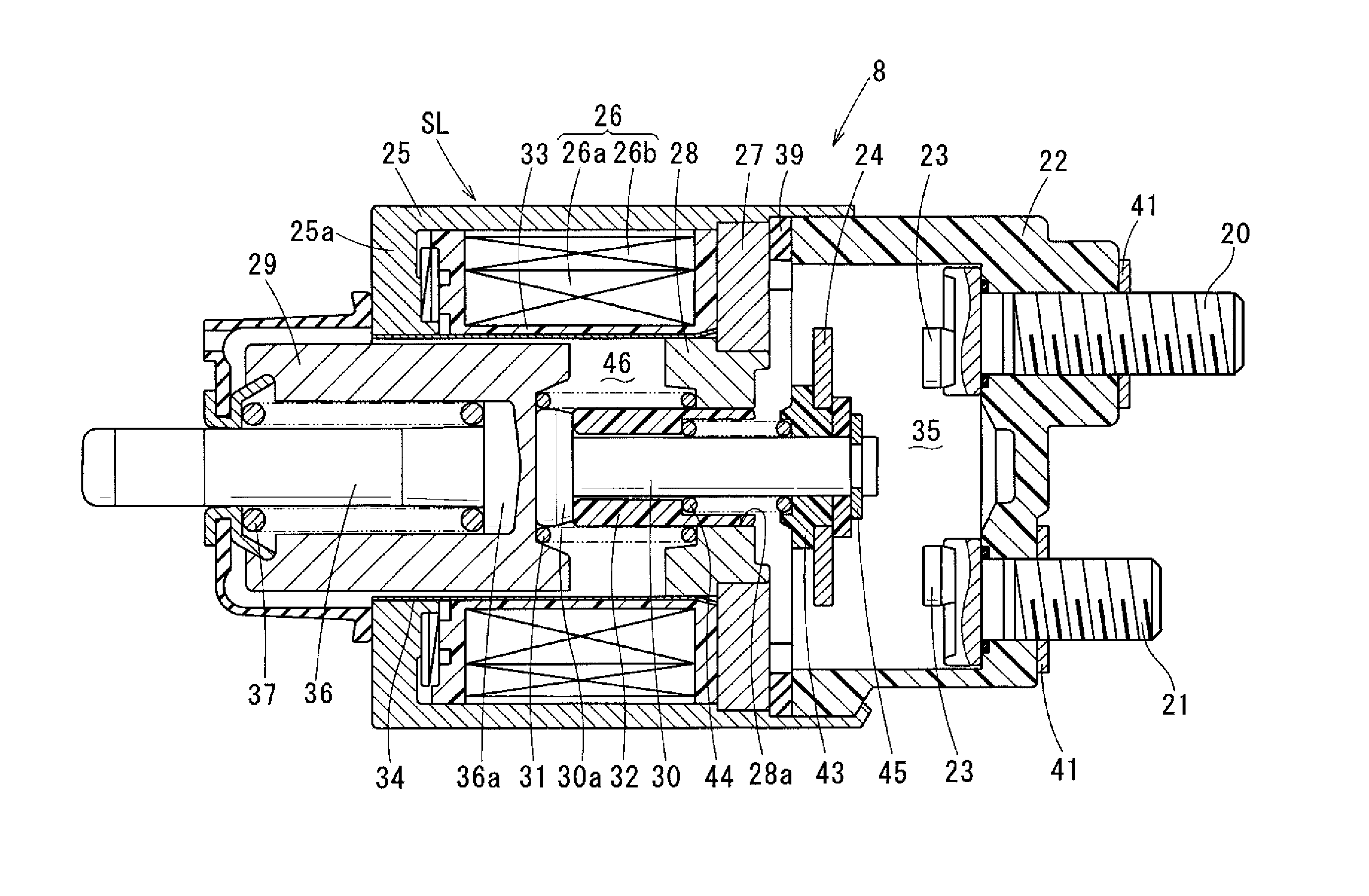 Electromagnetic switch for starter