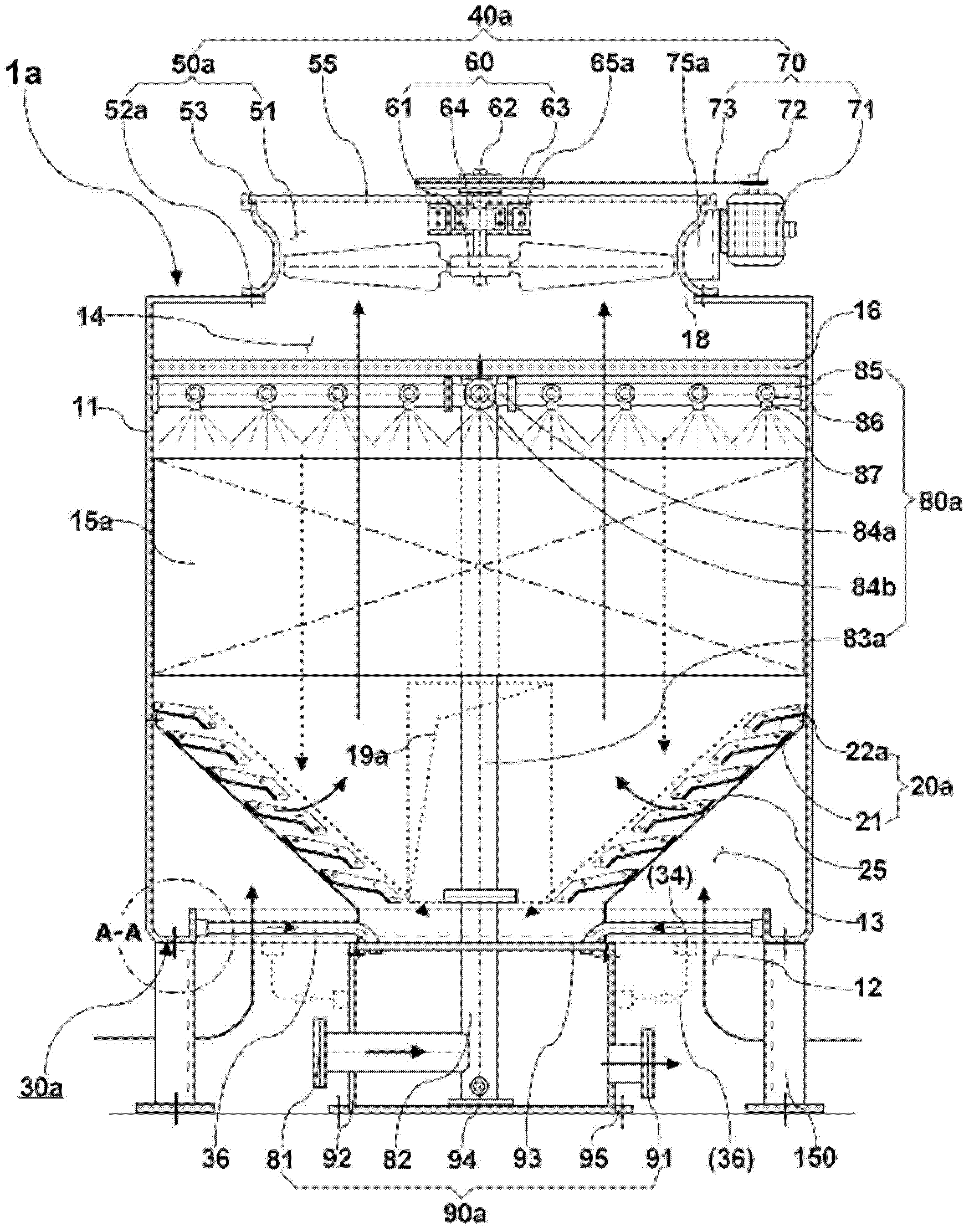 Bottom air supply type counter flow cooling towers